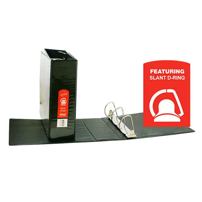3" Black Slant-D Ring View Binder w/ 2 Pockets