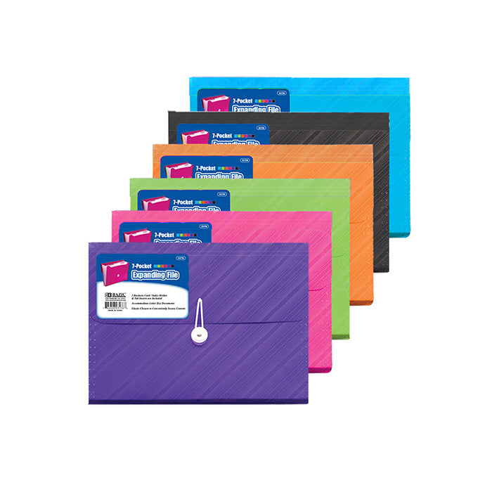 Translucent 7-Pocket Letter Size Poly Expanding File