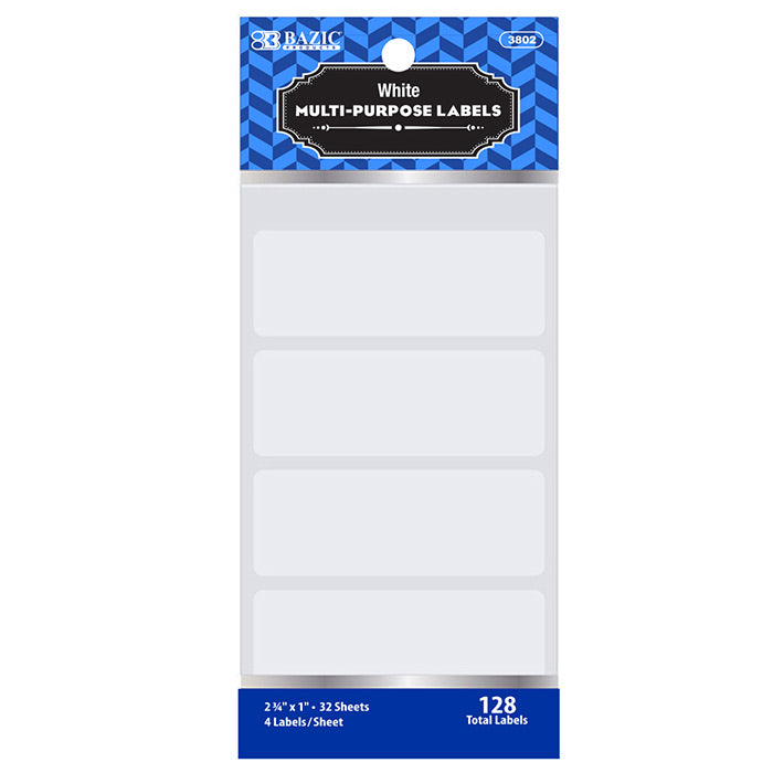 2 3/4" X 1" White Multipurpose Label (128/Pack)