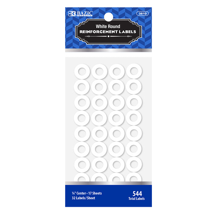 White Round Reinforcement Label (544/Pack)