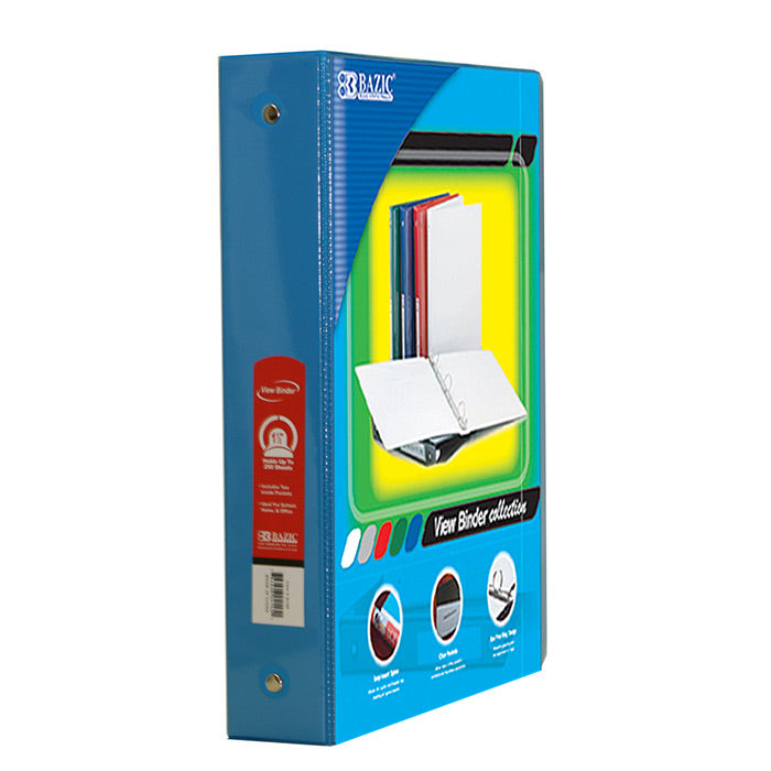 1.5" Cyan 3-Ring View Binder w/ 2-Pockets