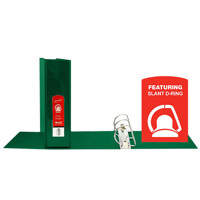 3" Green Slant-D Ring View Binder w/ 2 Pockets
