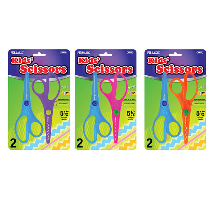 5 1/2" Kid's Safety Scissors (2/Pack)