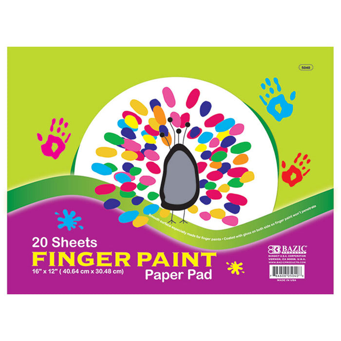 20 Ct. 16" X 12" Finger Paint Paper Pad