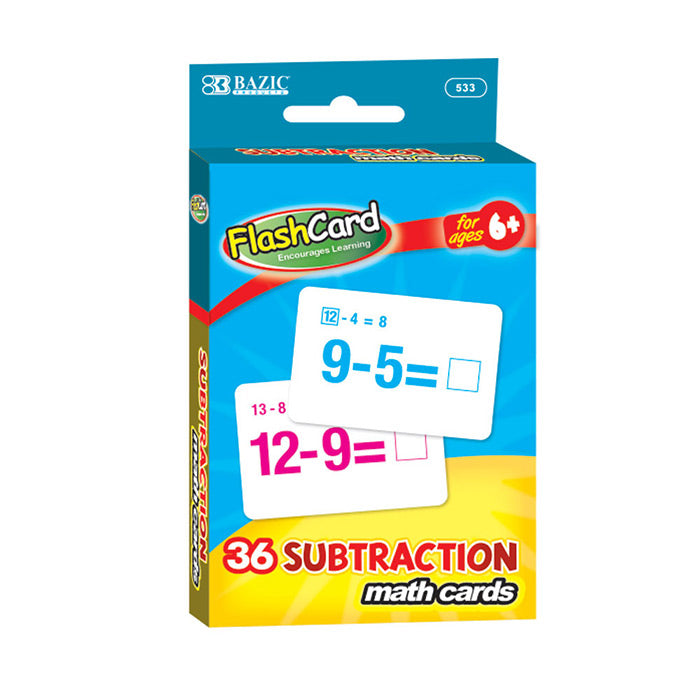Subtraction Flash Cards (36/Pack)