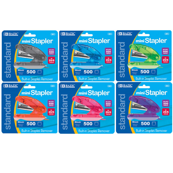 Mini Standard (26/6) Stapler w/ 500 Ct. Staples
