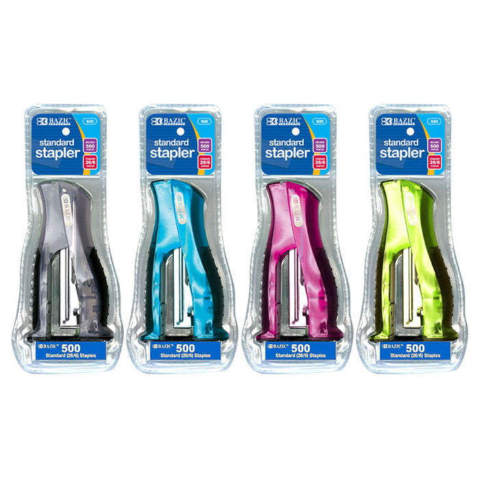 Compact Stand-Up Standard (26/6) Stapler w/ 500 Ct. Staples
