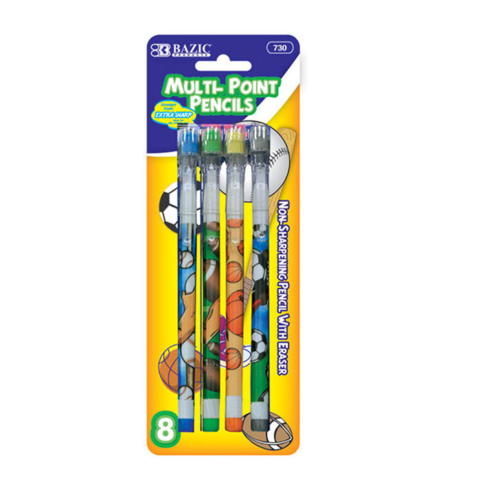 Sports Multi-Point Pencil (8/Pack)