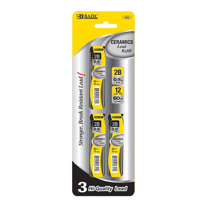 12 Ct. 0.9 Mm Ceramics High-Quality Mechanical Pencil Leads (3/Pack)