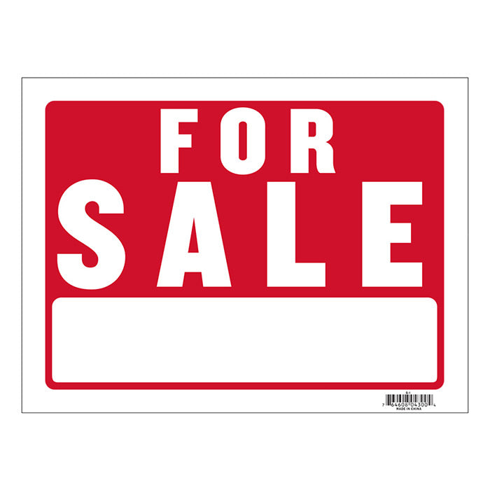 9" X 12" For Sale Sign