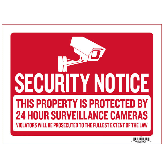 9" X 12" Security Notice Sign