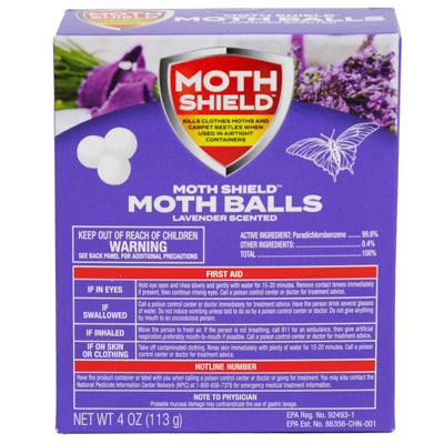 Moth Balls 4oz Lavender Boxed Moth Shield