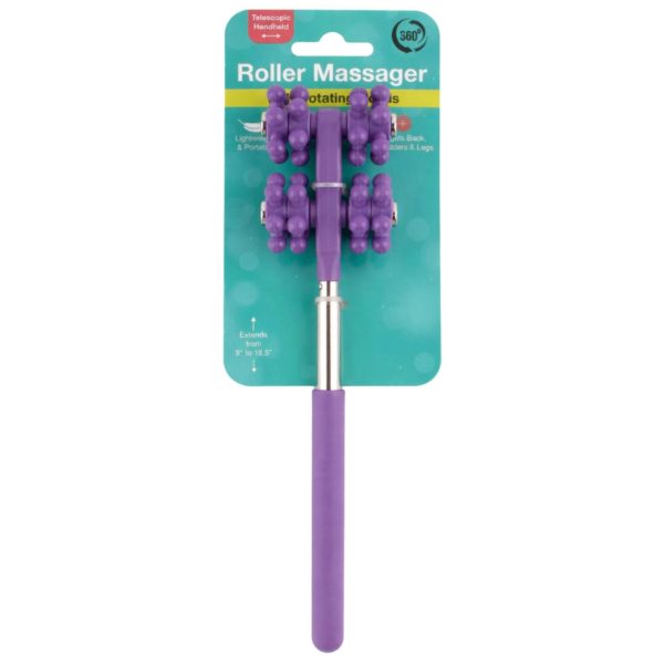 Telescopic Handheld Roller Massager with Rotating Beads