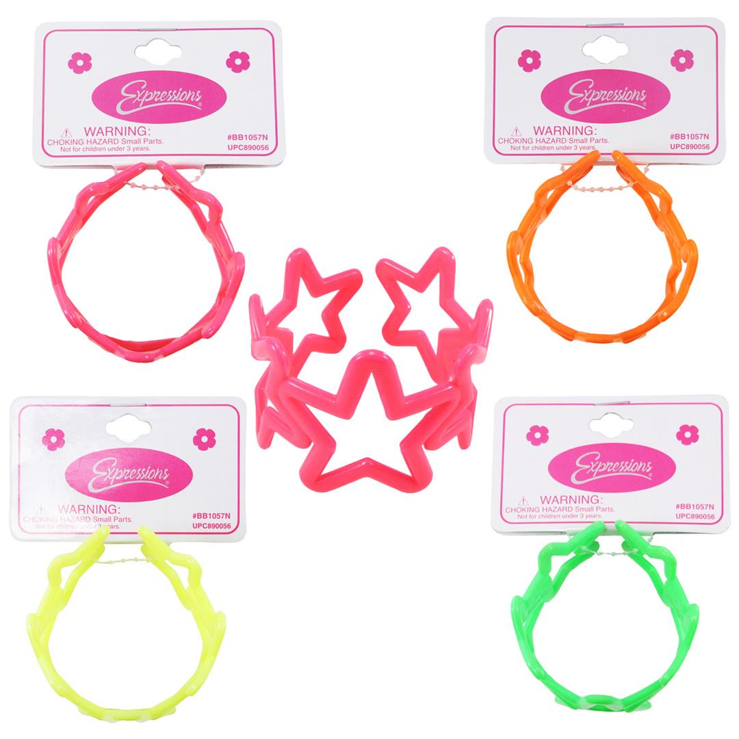 Neon Star Cuff Bracelets