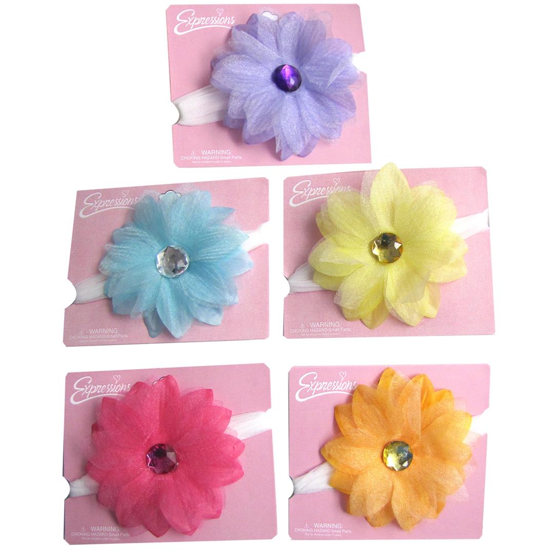 Infant Head Wraps w/ Daisy Flower