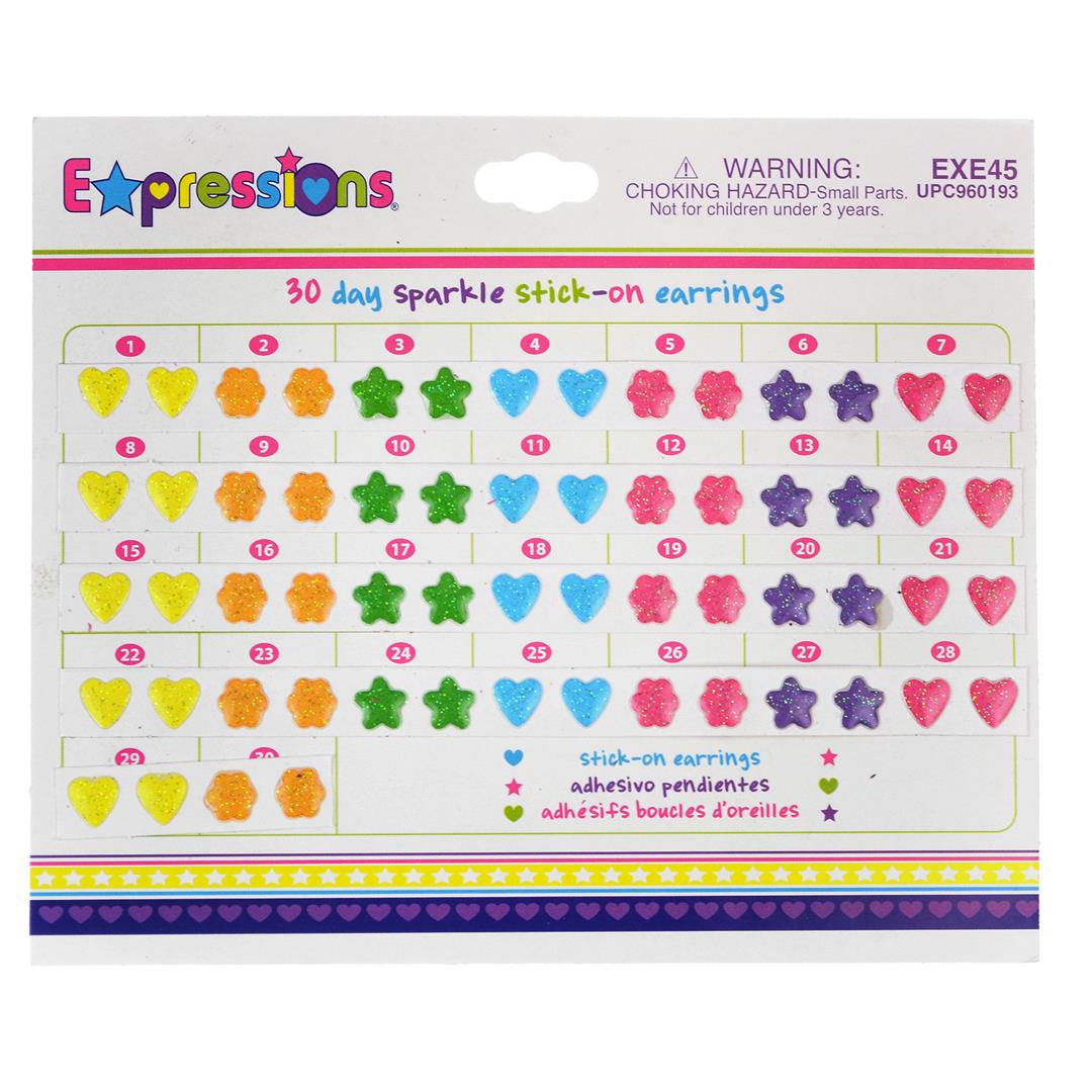 30 Day Sparkle Stick On Earrings