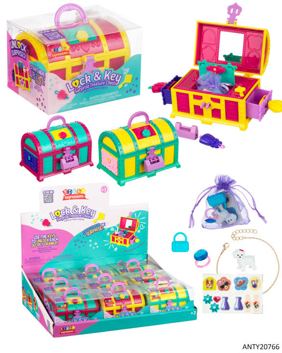 Lock & Key Toy Treasure Chest w/ Retail Display