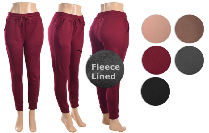 Women's Fleece Jogger Pants - Assorted Colors