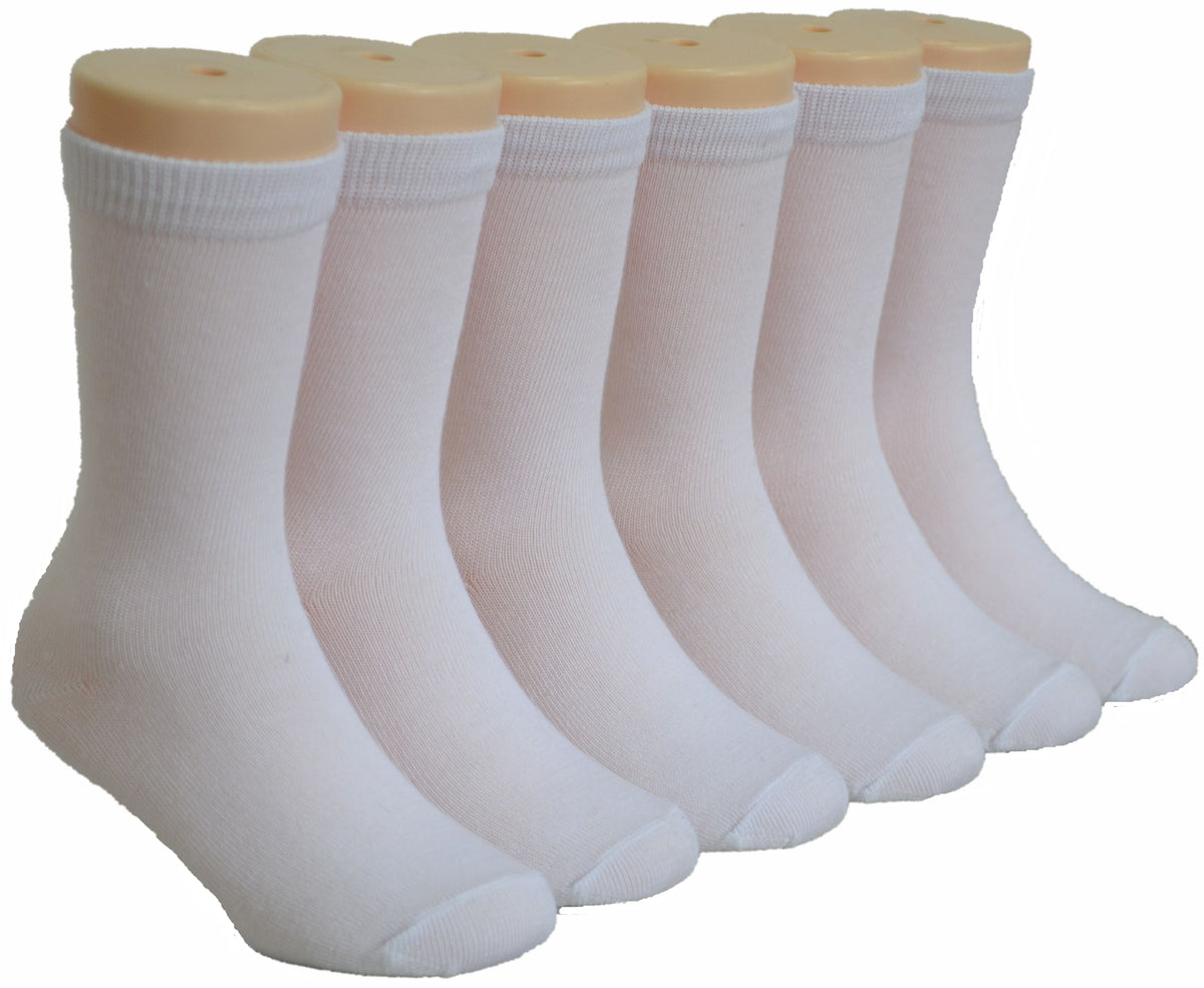 Boy's & Girl's Novelty Crew Socks - White - 3-Pair Packs - Sizes 4-6