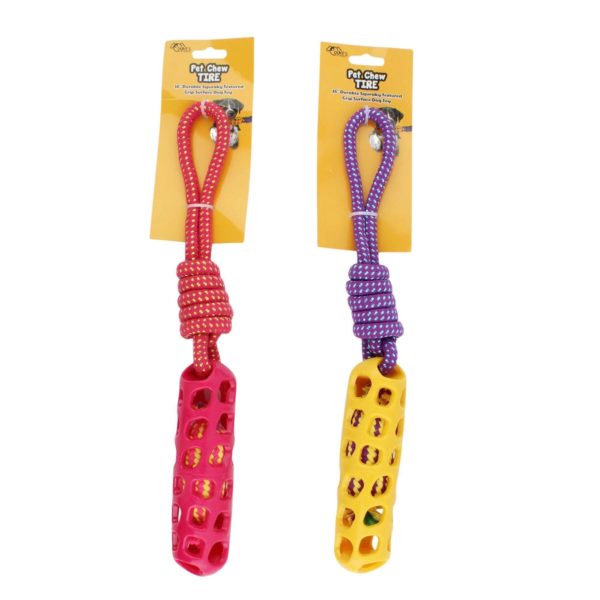 Durable Squeaky Textured Grip Surface Dog Toy in Assorted Colors
