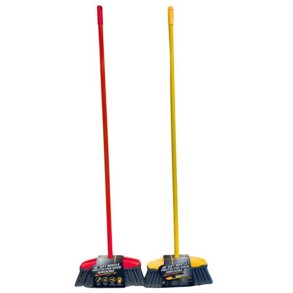 46" Soft Bristle Protective Edge Home Broom with Hanging Hole