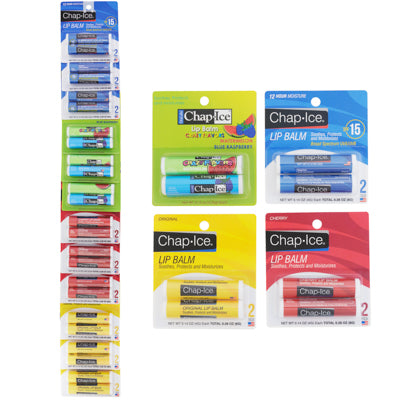 Lip Balm 2pk Assorted Chap Ice Ref#139.408 On Merch Strip
