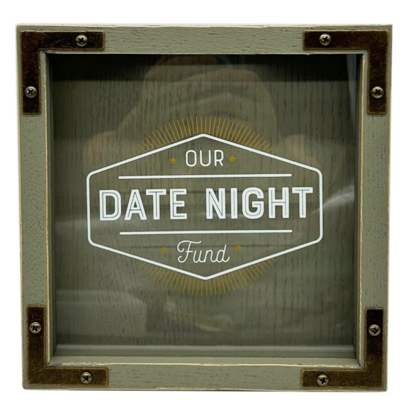 8"x8" Decorative Our Date Night Fund Box Decor Bank