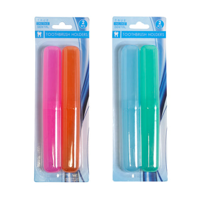 Toothbrush Holder 2pk Plst 2ast Color Combos Hba Blc