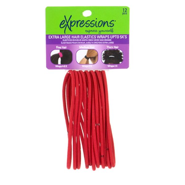 Expressions 12 Piece Red Extra Large Hair Elastic
