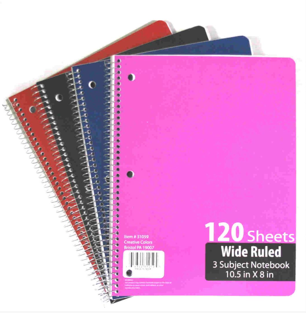 3 Subject Notebooks