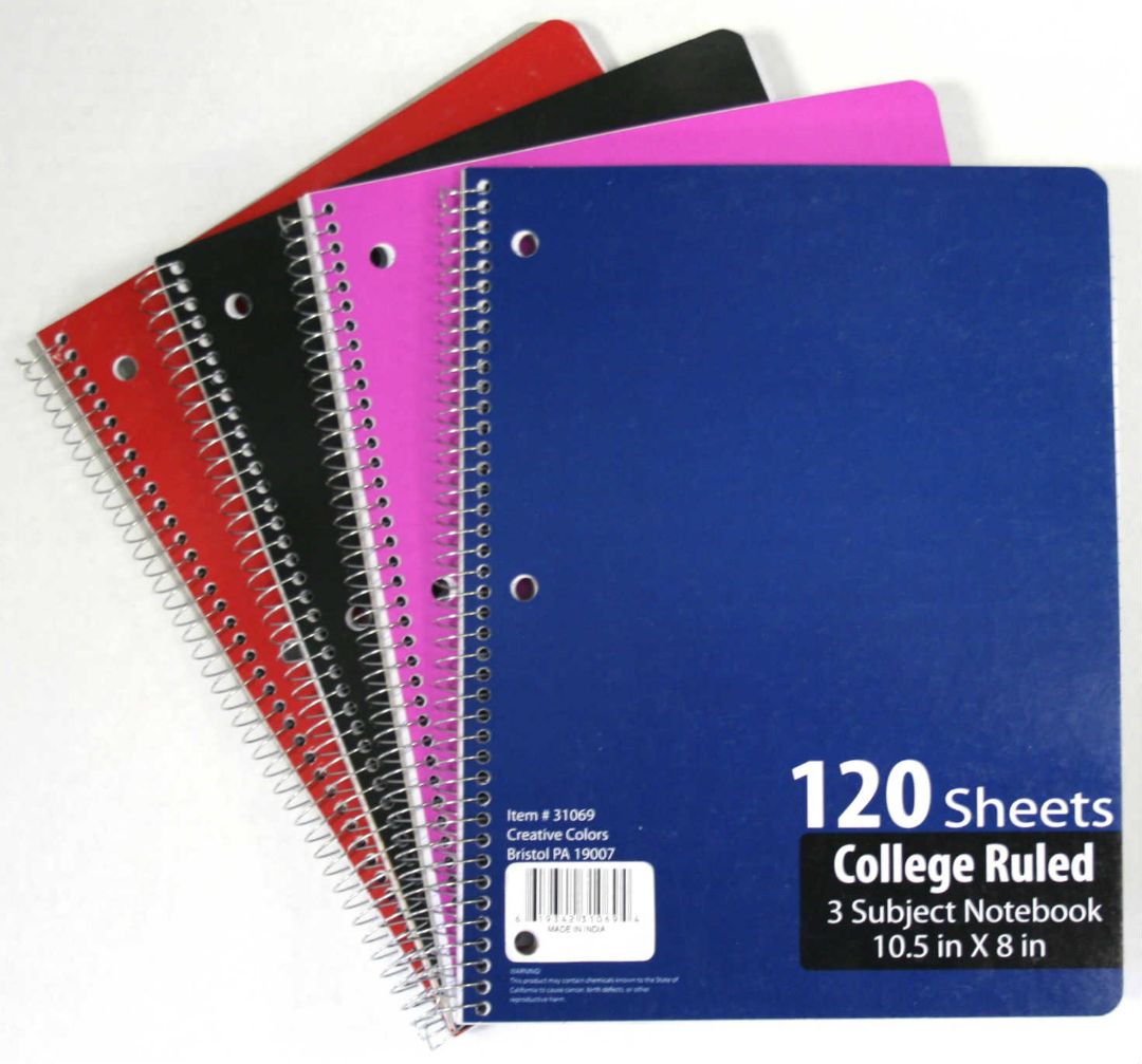3 Subject Notebooks