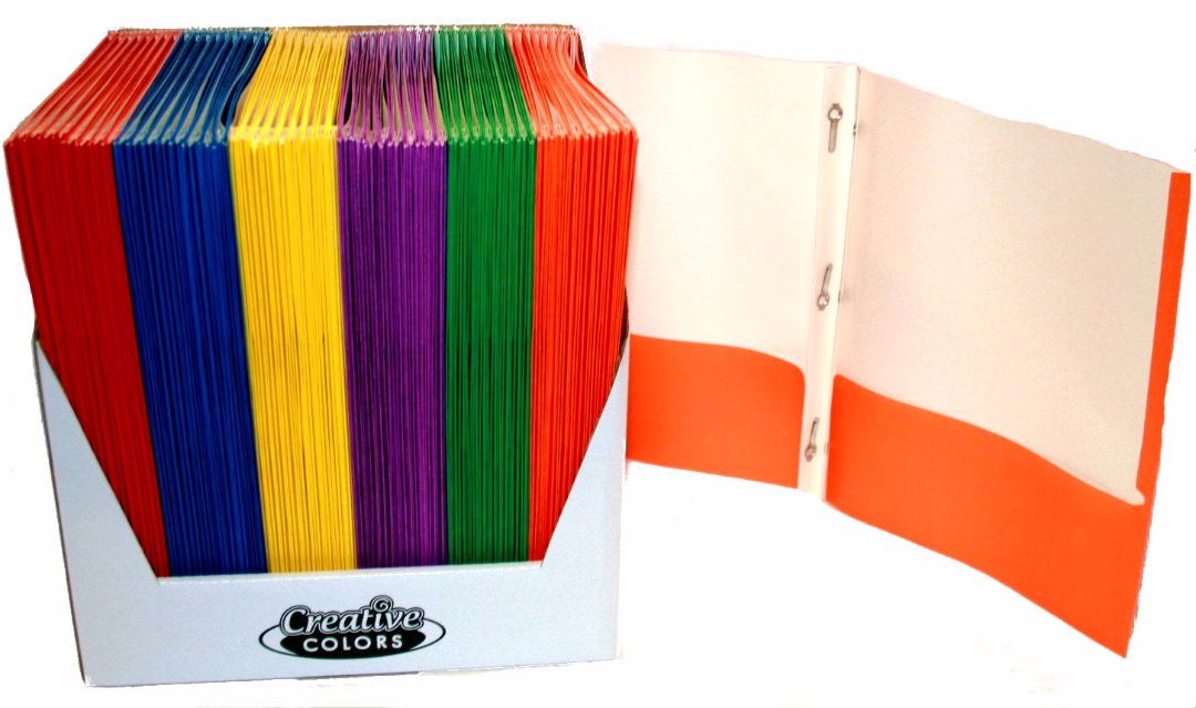 Paper Portfolios w/ Prongs and Two Pockets