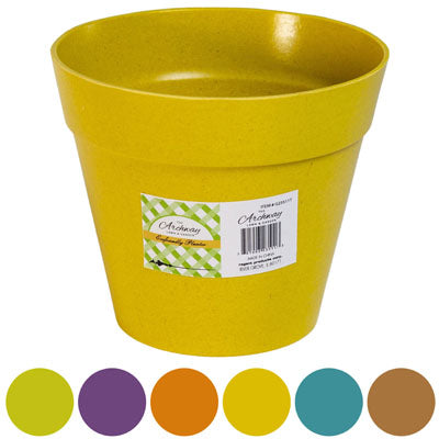 Planter Ecofriendly Bamboo Fiber 5.25 D X 4.6 H 6ast Colors L&g Label