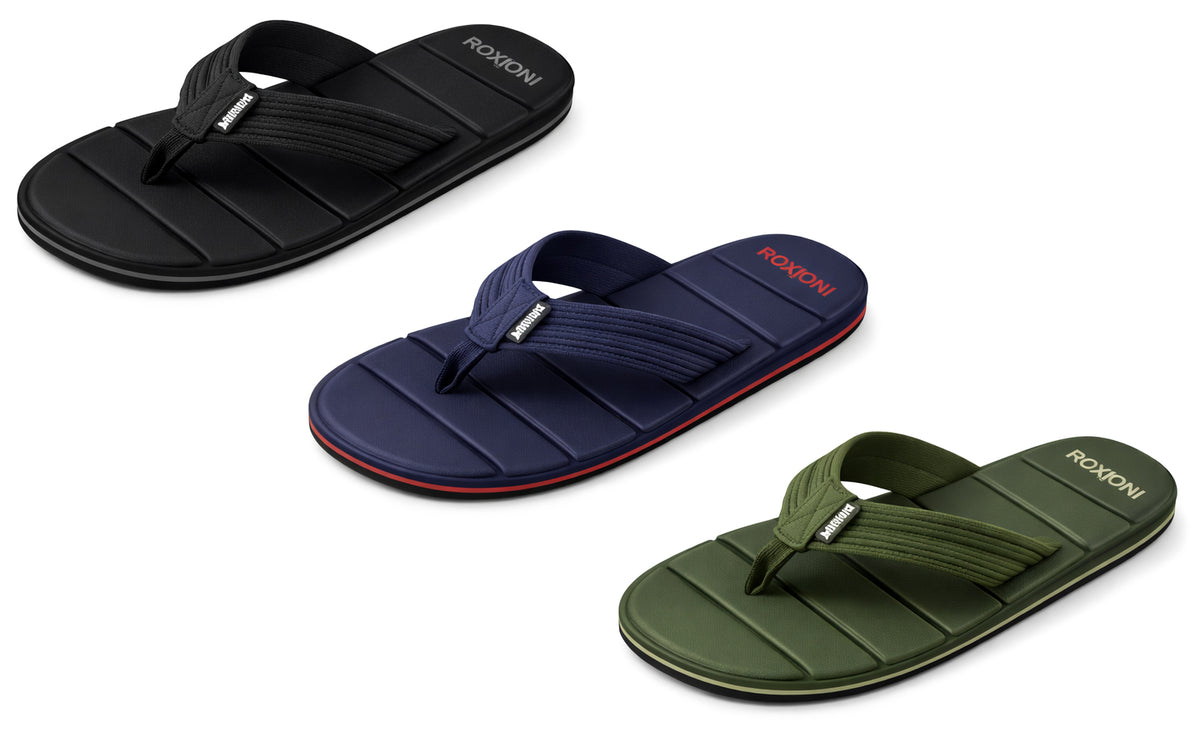 Men's RidgeFlex Thong Flip Flop Sandals w/ Fabric Straps