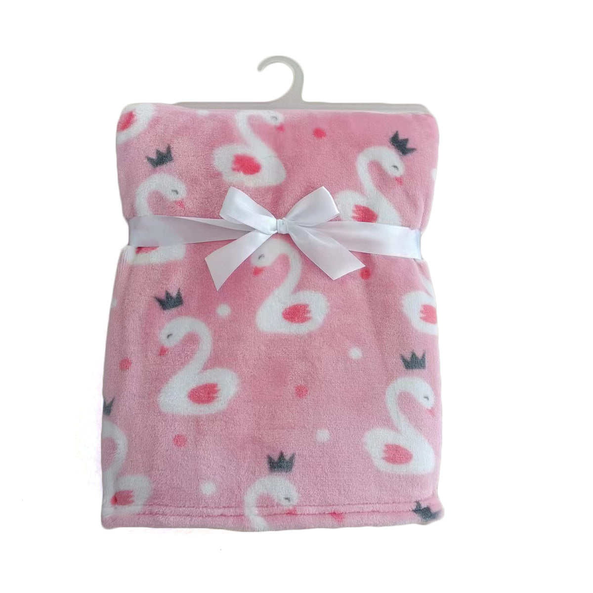30 x 40 Soft Plush Printed Blankets - Swan Print