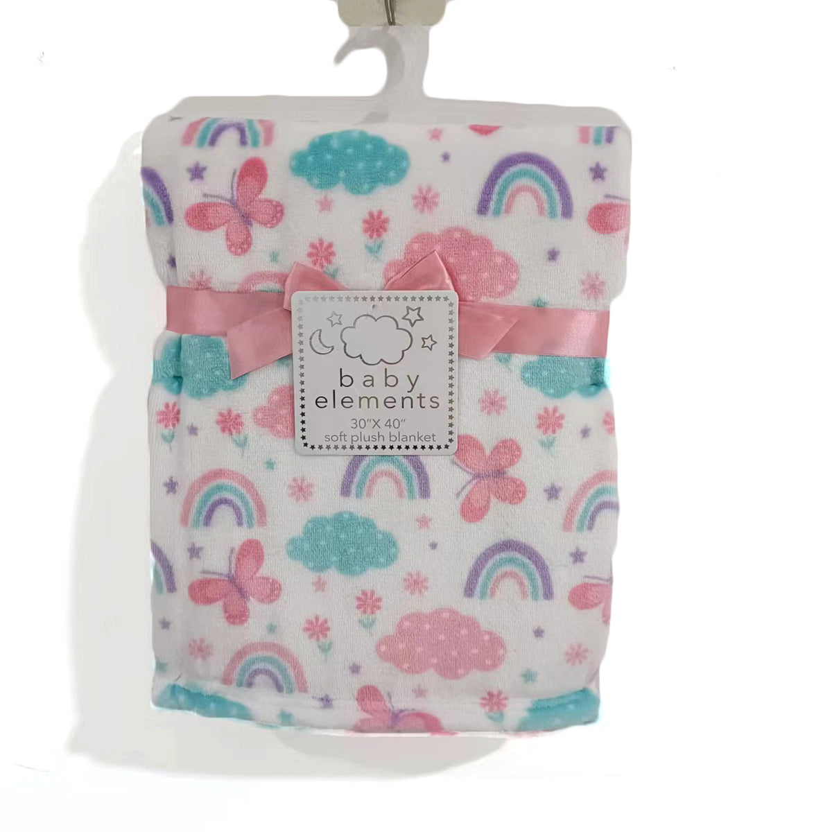 30 x 40 Soft Plush Printed Blankets - Rainbow & Butterfly Print