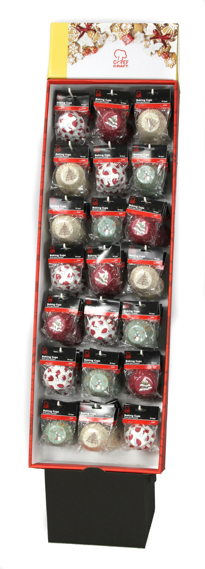 Christmas Baking Cups in Floor Display