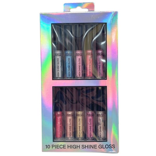 Beauty Venture 10 Piece High Shine Lip Gloss Set in Metallics
