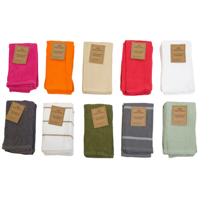 Towels 2pk Bar Mop 16x19 Random Assorted Colors 100%cotton