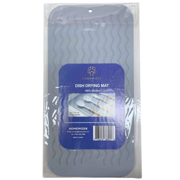 Dish Drying Mat 100% Silicone 12" X 6" In Gray Color