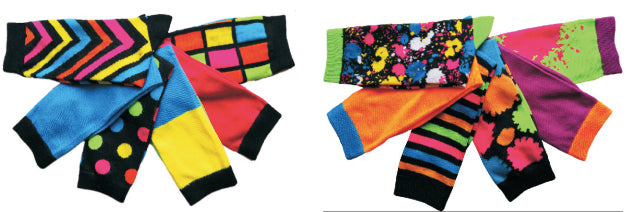 Women's Casual Crew Socks - Chevron, Polka Dot, Paint Splat Print - Size 9-11 - 6-Pair Packs