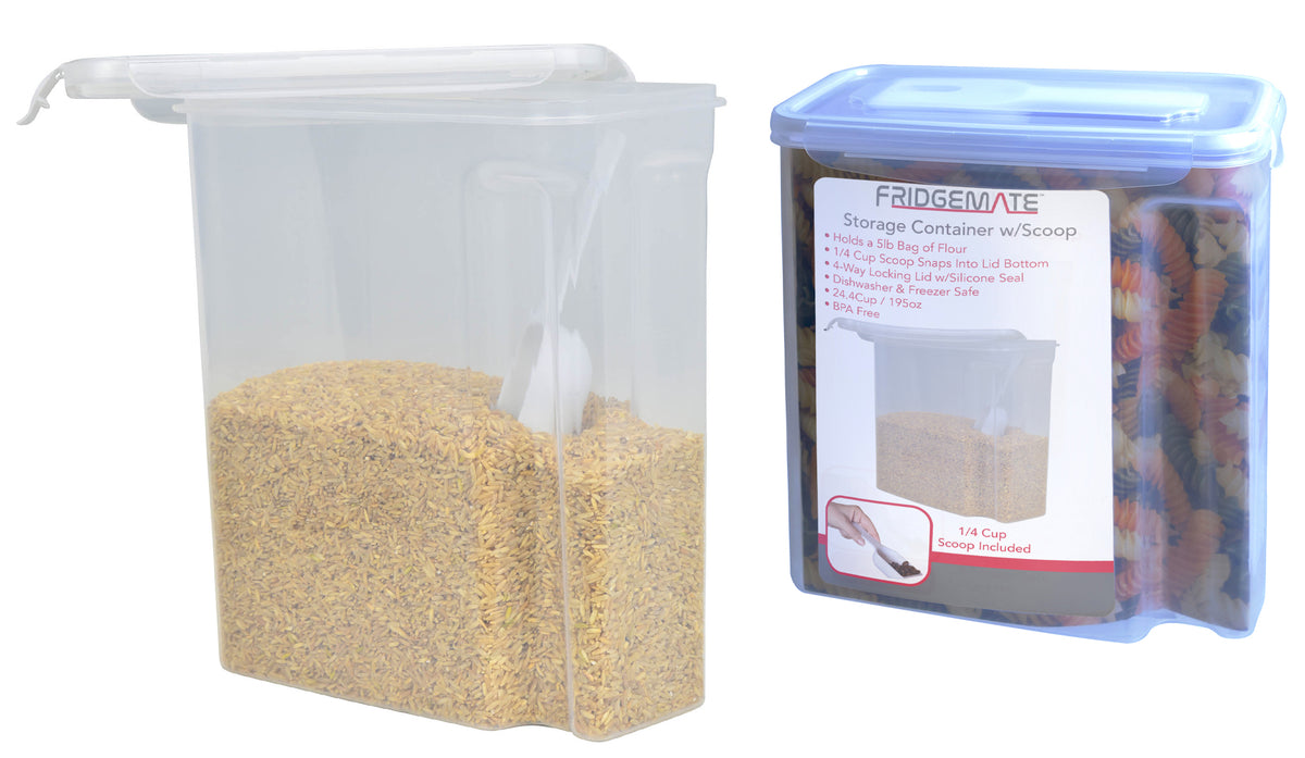 Fridgemate 24.4 Cup Food Storage Container w/ 1/4 Cup Scoop