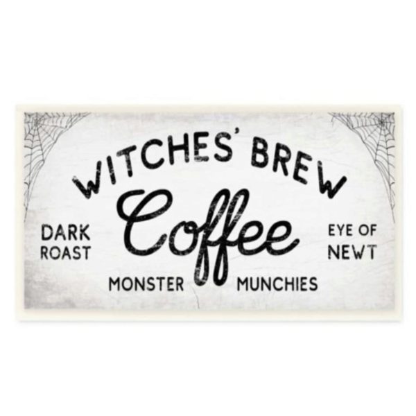 Witches' Brew Coffee Halloween Wall Plaque Kitchen Decor
