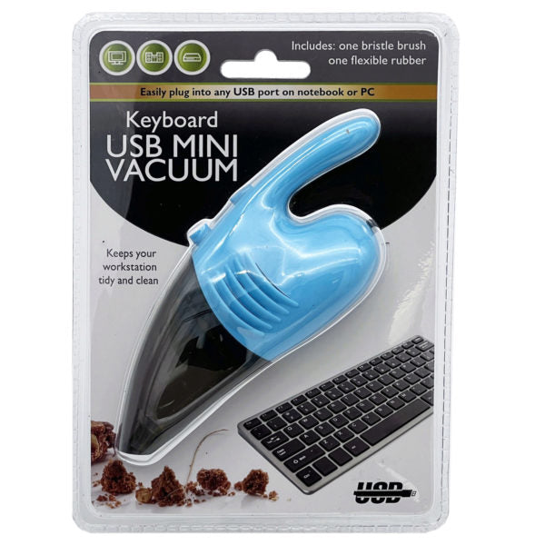 USB Powered Mini Crumb Catcher Keyboard Vacuum with 2 Attachments