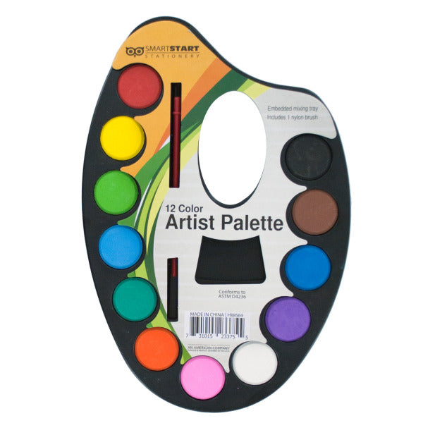 Watercolor Paint Artist Palette with Mixing Tray