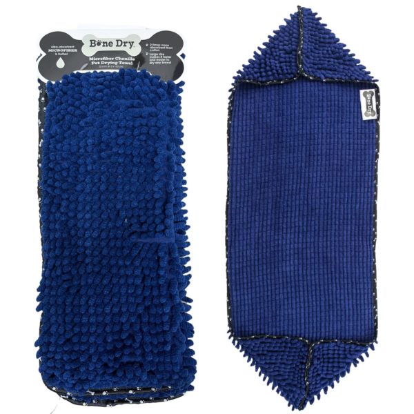 Bone Dry Chenille Pet Drying Towel in Navy