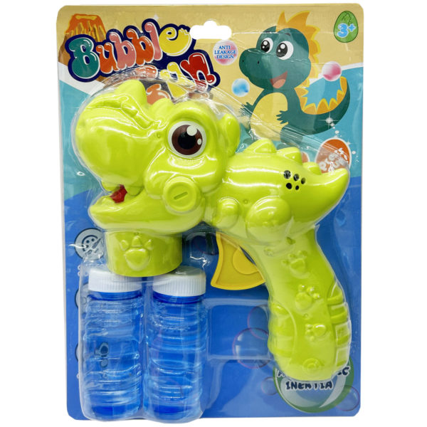Manual Action Dinosaur-Shaped Bubble Gun with Bubbles
