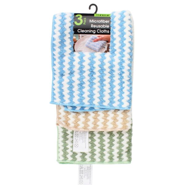 3 Pack Microfiber Reusable Cleaning Cloths