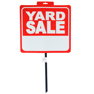 Sign Yard Sale 14 X 15 26in W/pole Weatherproof Plst Perf Header/ Label