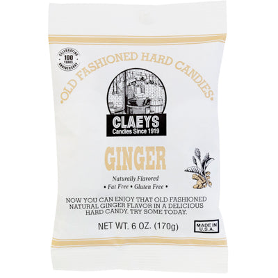 Claey's Old Fashioned Hard Candies Ginger 6 Oz Peg Bag